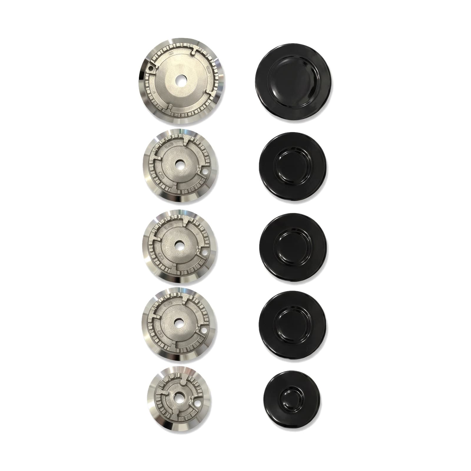 Kit Queimadores e Espalha-Chamas Cooktop Fischer 5 Bocas: foto em fundo branco