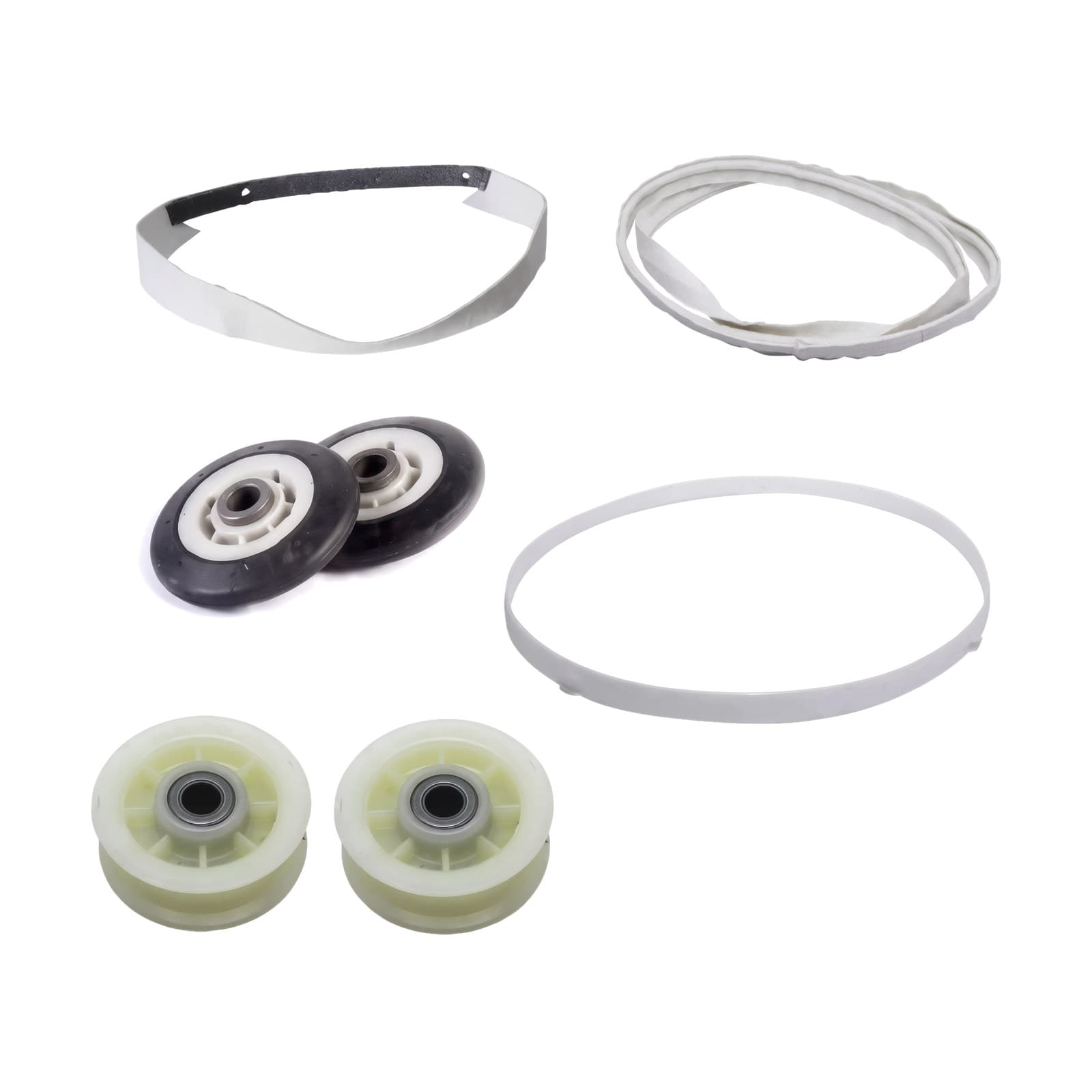 Kit Reparo Secadora Brastemp Ative Compacta Polias Roldanas Mancal Gaxeta Bsi24 Bsr24: foto em fundo branco