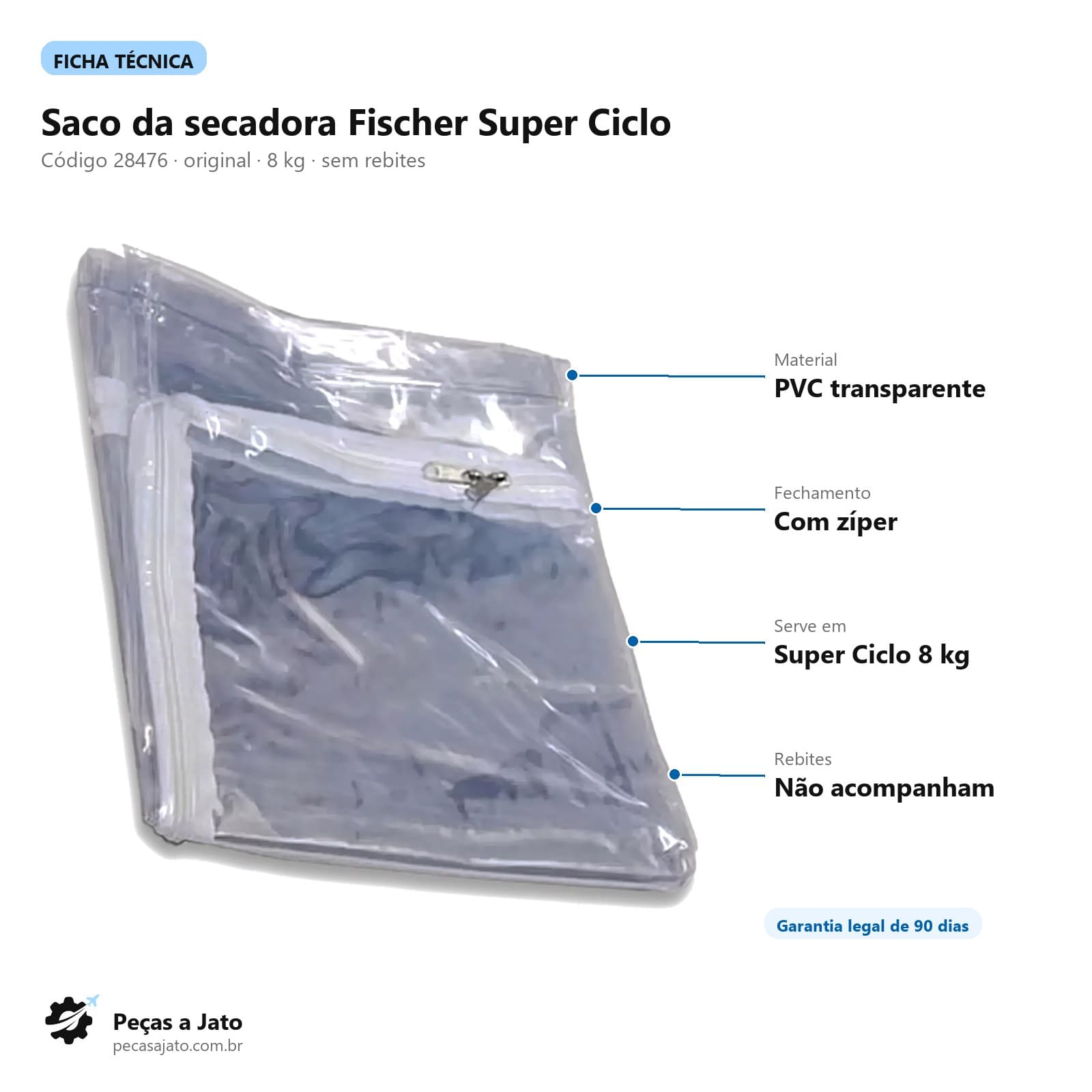 Saco Secadora Fischer Super Ciclo 8kg 28476: imagem ilustrativa