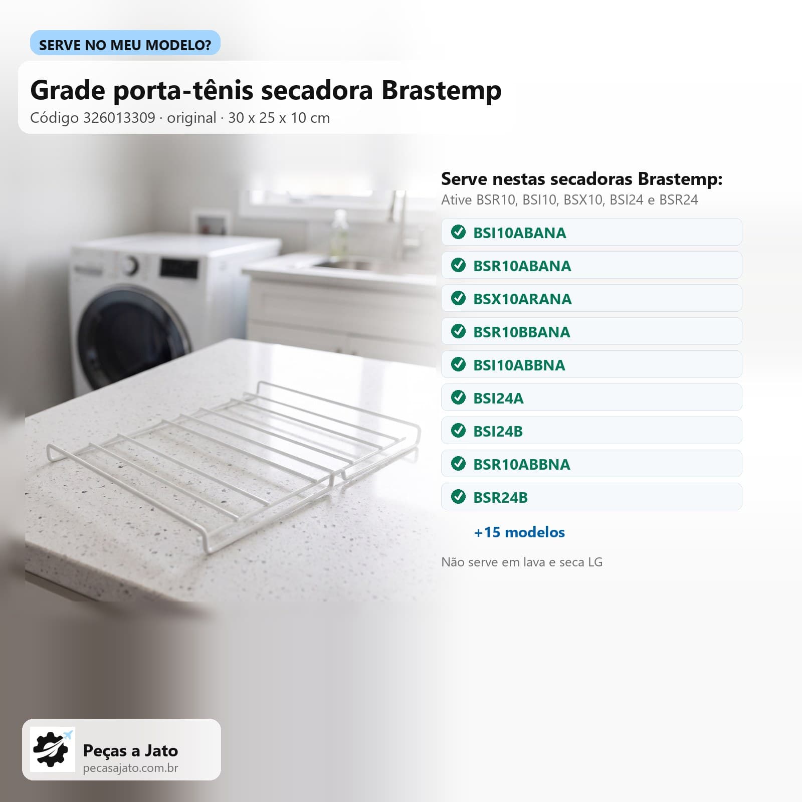 Grade Porta-Tênis Secadora Brastemp Ative Bsr10 Bsi10 Bsx10 Bsi24 326013309: imagem ilustrativa
