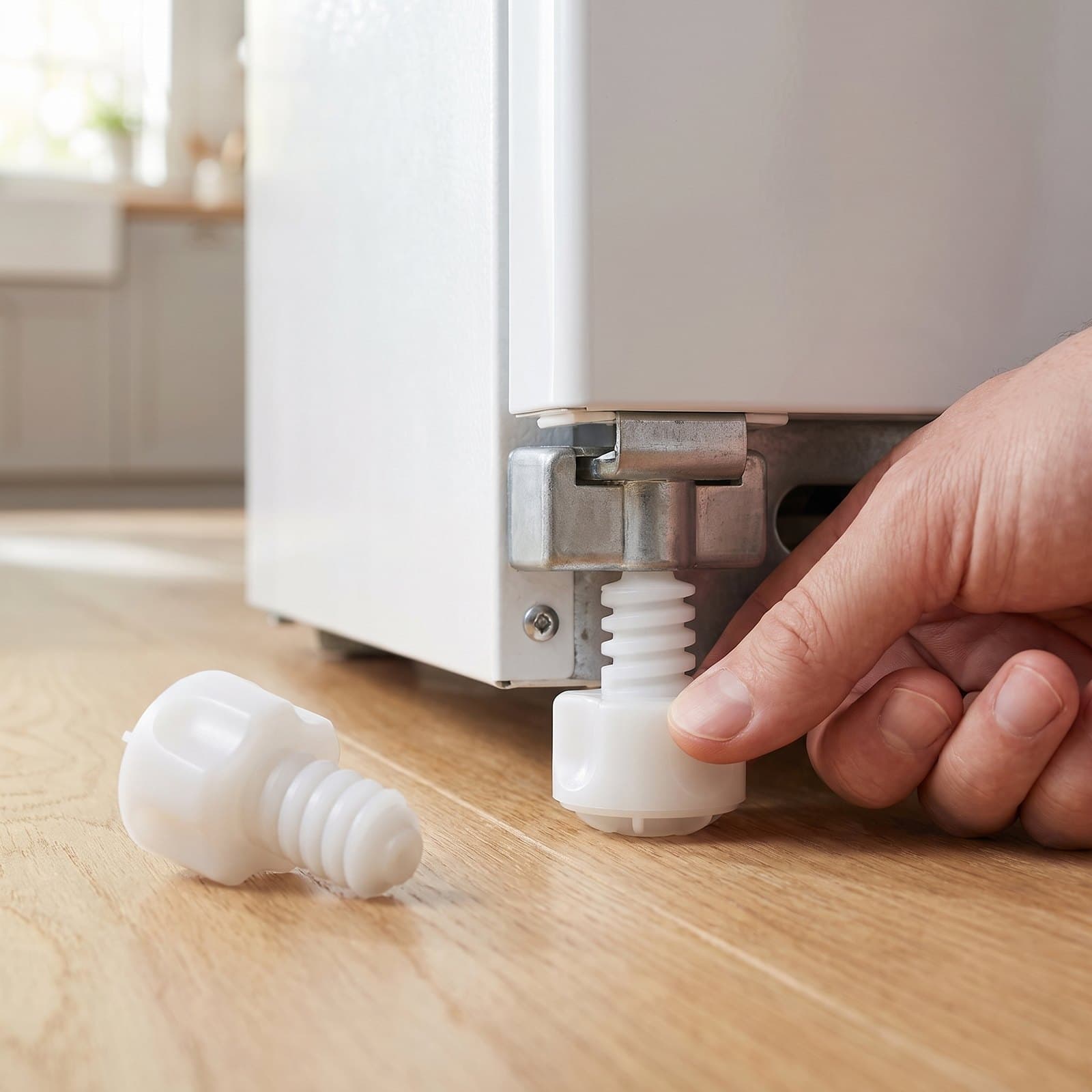 Pé Nivelador Geladeira Brastemp e Consul Original 2 Peças: detalhe da peça