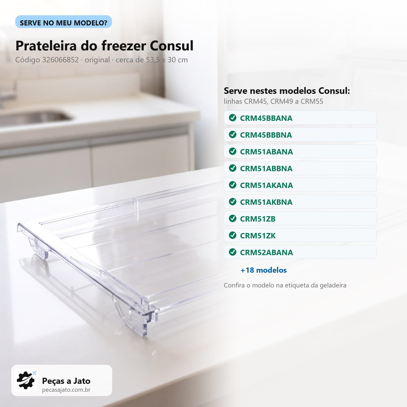 Prateleira Congelamento Rápido Geladeira Consul Crm45 Crm51 Crm54 Crm55 326066852: imagem ilustrativa