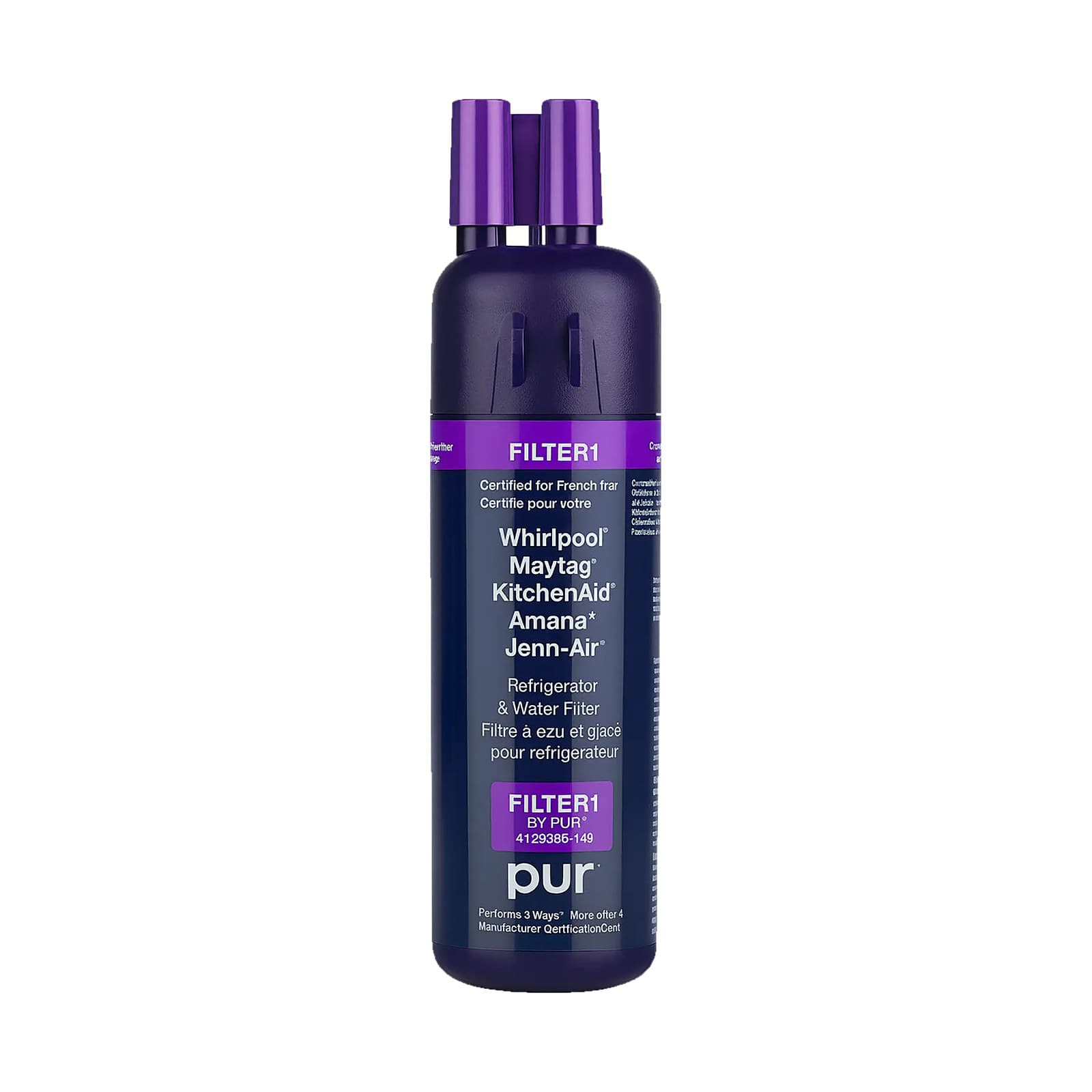Filtro Refil Purificador B.blend e Side by Side Brastemp W10295370 Roxo Compatível: foto em fundo branco