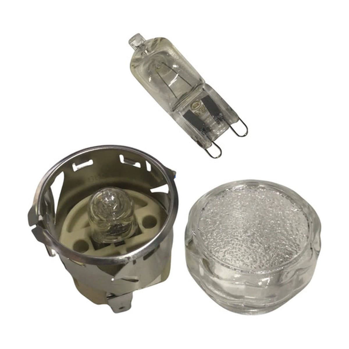 Kit Lâmpada Halógena G9 25W 220V com Soquete e Protetor Forno Fogão Compatível: foto real 1