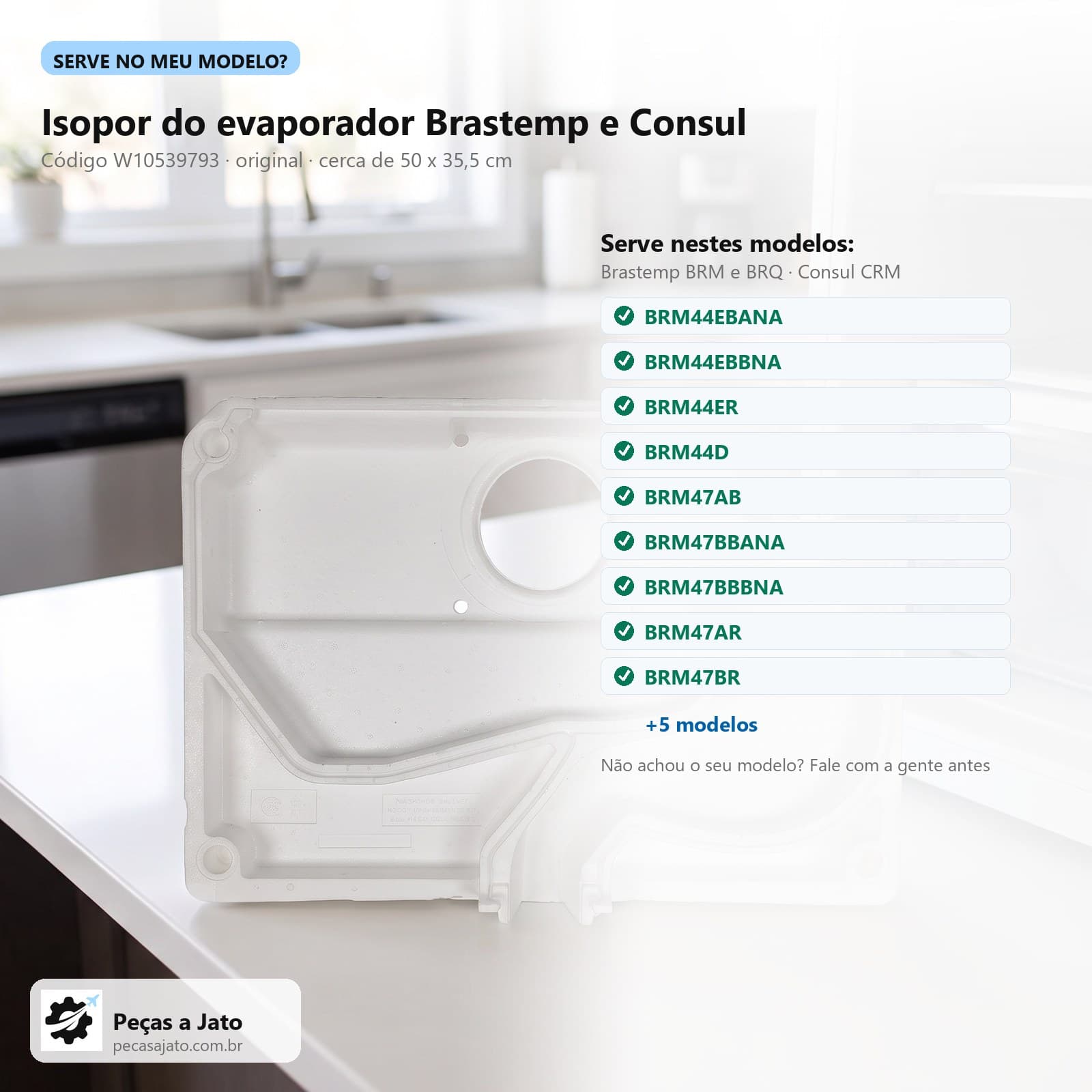 Isopor Geladeira Brastemp Consul Brm44 Brm47 Brm48 Crm45 W10539793: imagem ilustrativa
