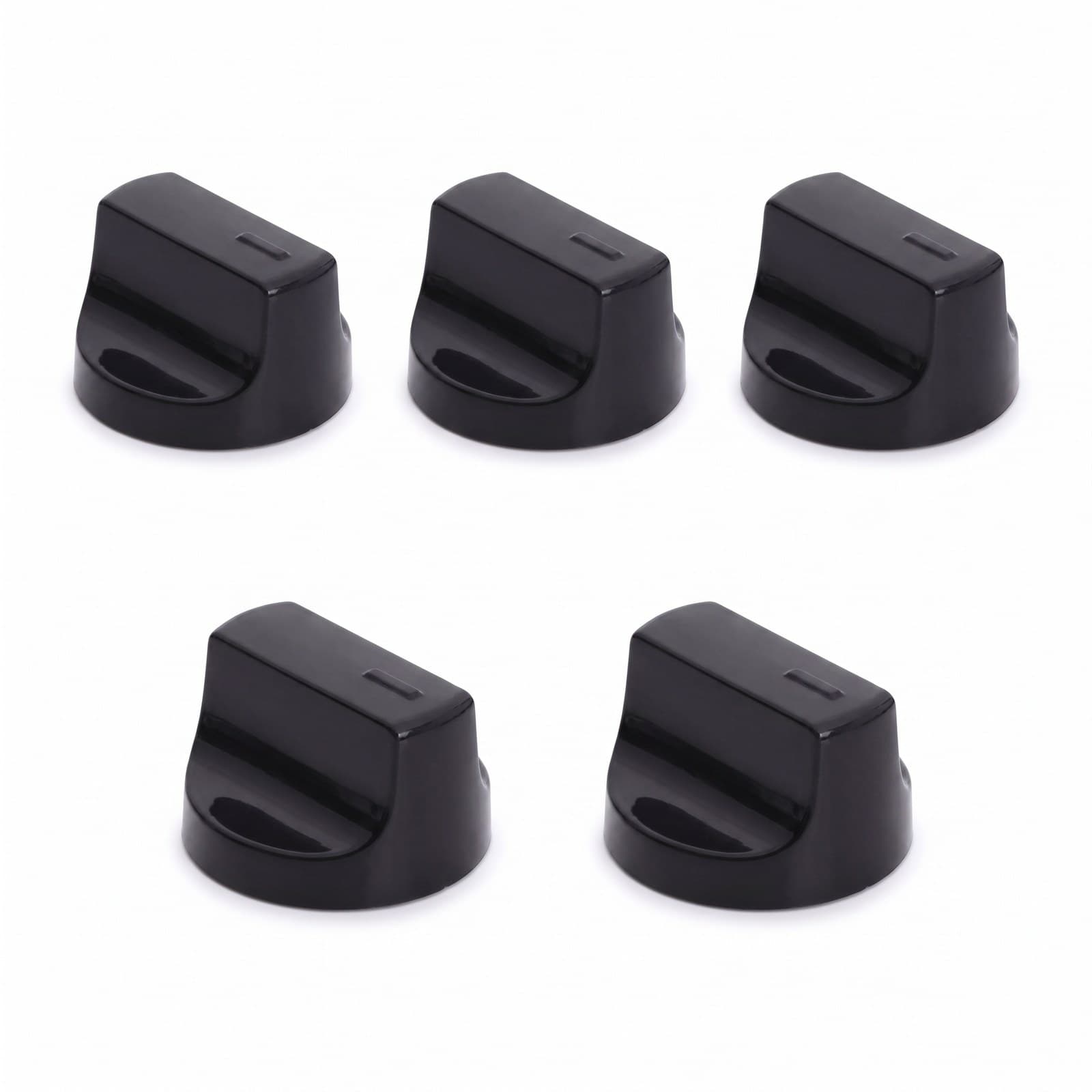 Kit 5 Manípulos Botão Preto Fogão Brastemp W10911543: foto em fundo branco
