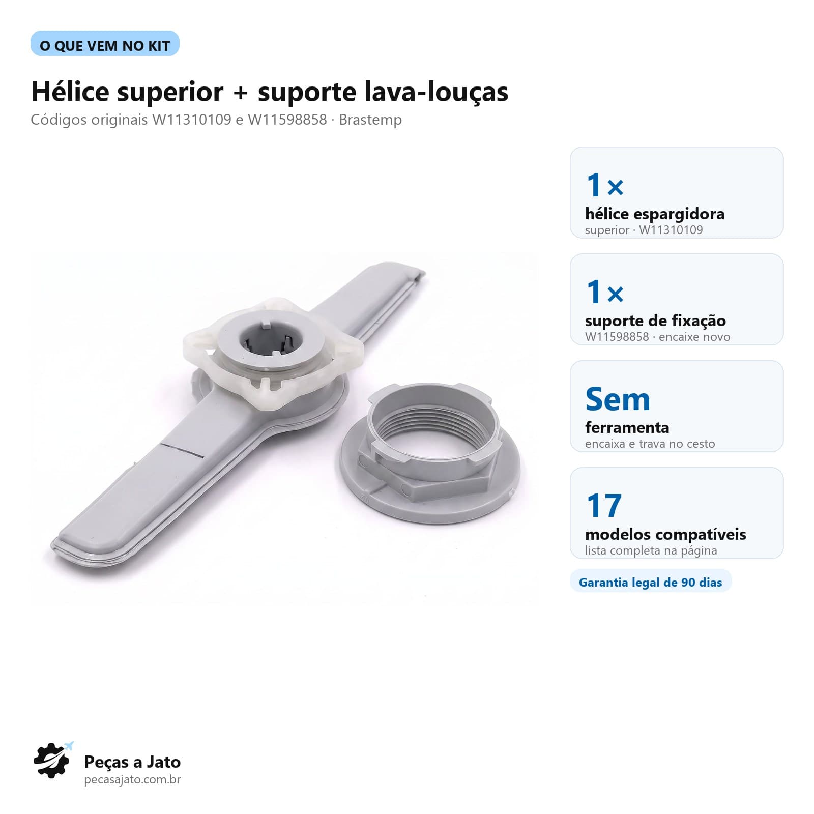 Hélice Espargidor Superior Lava Louça Brastemp Blf08 Ble20a: imagem ilustrativa