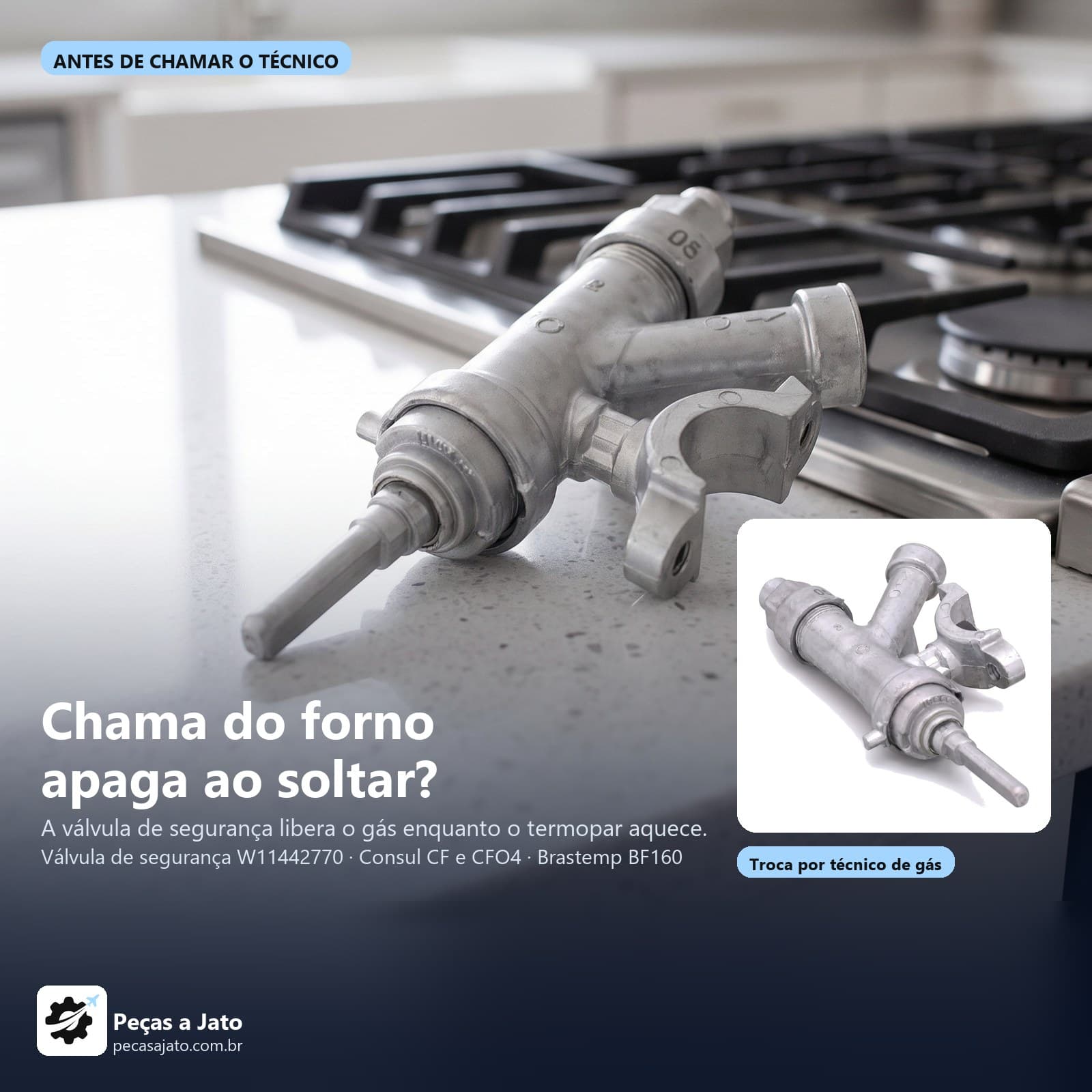 Válvula de Segurança Forno Fogão Consul Cf350 Cf450 W11442770: imagem ilustrativa