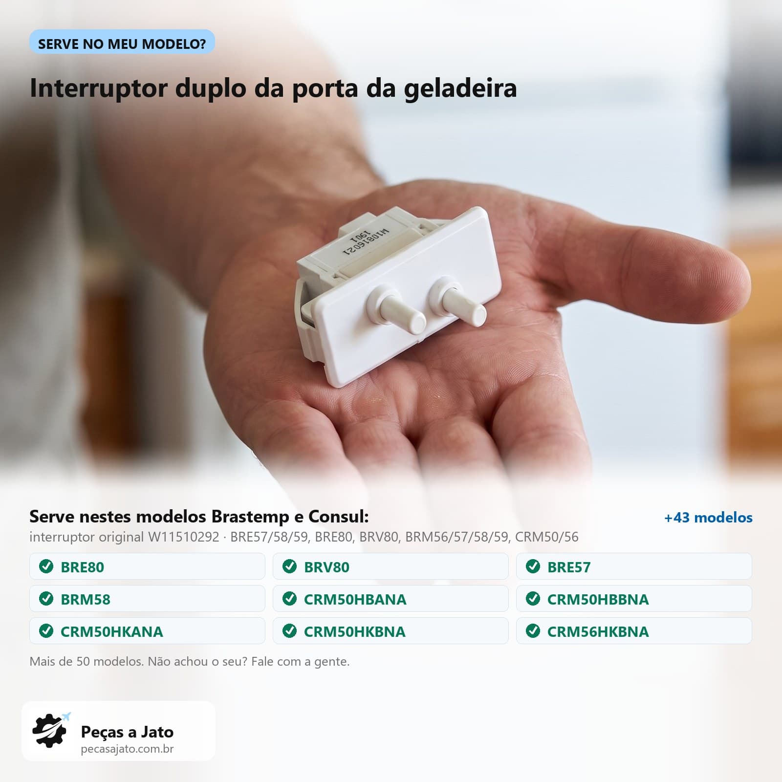 Interruptor da Porta Duplo Brastemp Bre80 Brv80 Bre57 Brm58: imagem ilustrativa