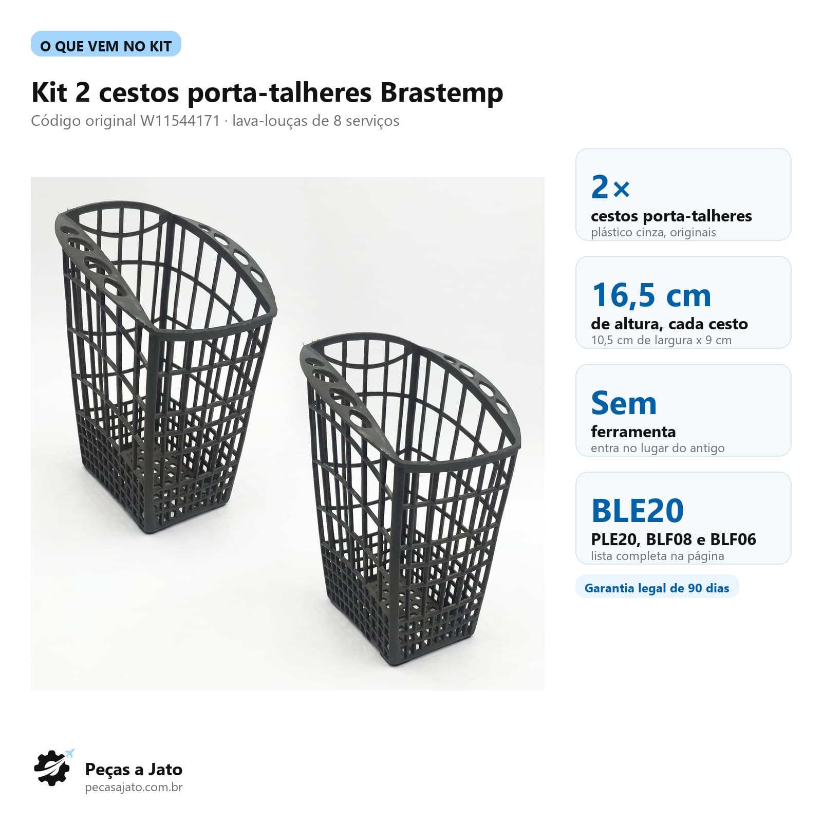 Kit 2 Cesto Talheres Lava Louça Brastemp Ble20 Blf08 Blf06: imagem ilustrativa