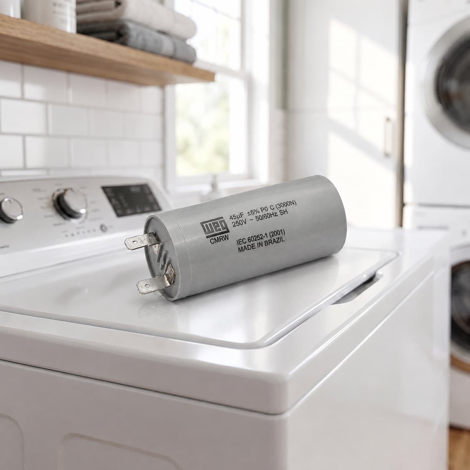 Capacitor 45uF 127V Para Lavadora de Roupas