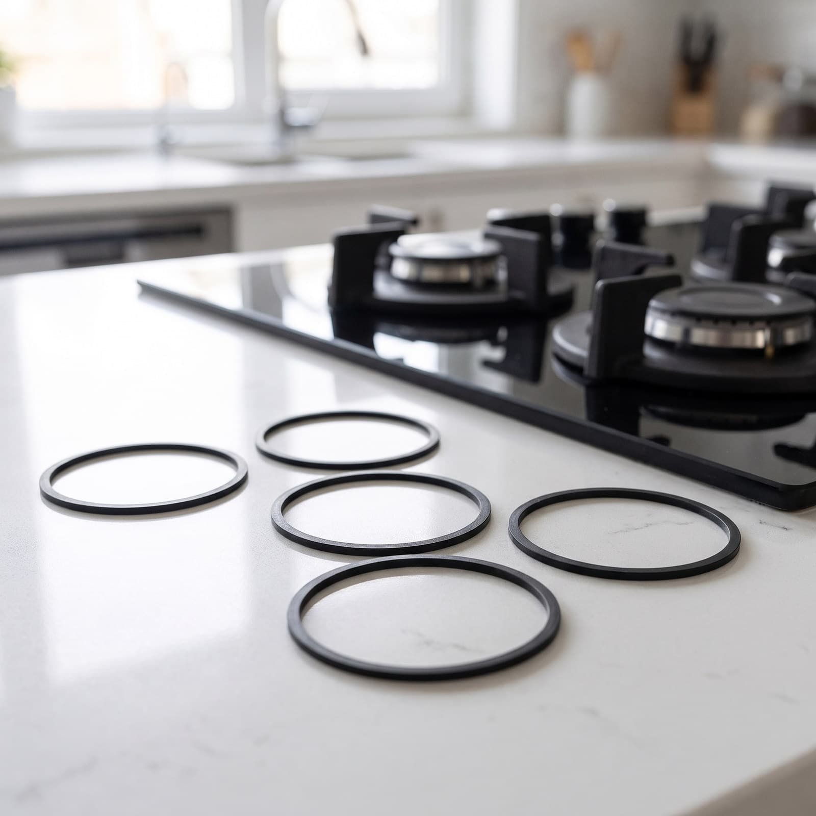 Kit 5 Anéis de Vedação Disco de Apoio Cooktop Brastemp Consul Bdd75 Bdd85 W11262289